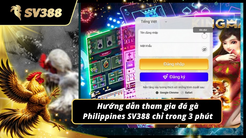 Hướng dẫn tiến hành tham gia chơi đá gà Philippines SV388