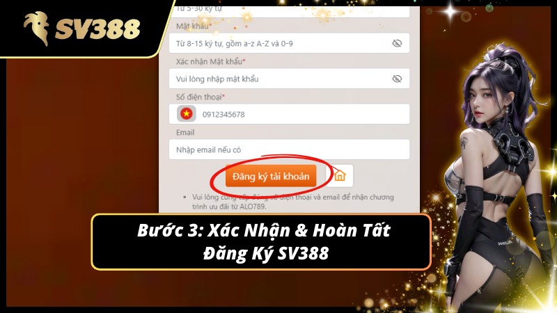Hoàn tất bước xác minh để đăng ký SV388 trọn vẹn