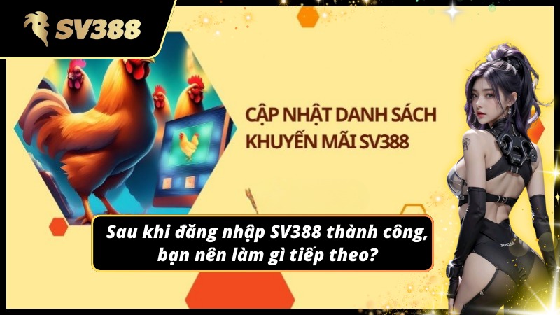 Hành động tiếp theo sau khi đăng nhập SV388